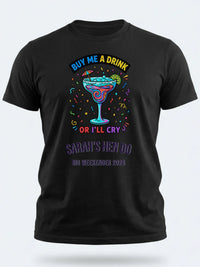 Personalised Weekender Unisex Tee — black tee, front view