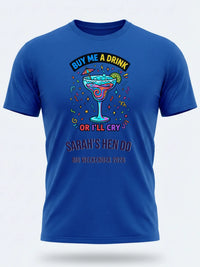Personalised Weekender Unisex Tee — royal blue tee, front view