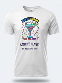 Personalised Weekender Unisex Tee — white tee, front view