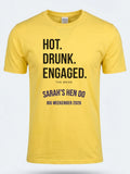 Personalised Weekender Unisex Tee — daisy yellow tee, front view