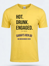 Personalised Weekender Unisex Tee — daisy yellow tee, front view