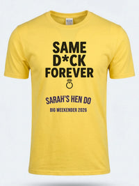 Personalised Weekender Unisex Tee — daisy yellow tee, front view