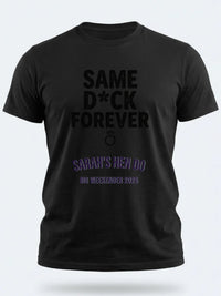 Personalised Weekender Unisex Tee — black tee, front view