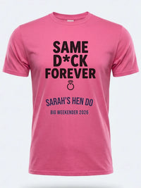 Personalised Weekender Unisex Tee — pink tee, front view