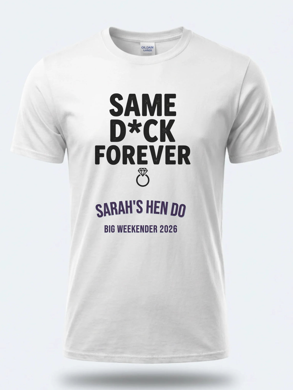 Personalised Weekender Unisex Tee — white tee, front view
