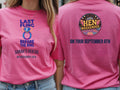 Personalised Weekender Unisex Tee — azalea tee, front and back view