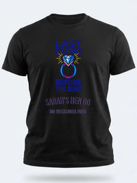 Personalised Weekender Unisex Tee — black tee, front view