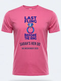 Personalised Weekender Unisex Tee — pink tee, front view