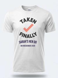Personalised Weekender Unisex Tee — white tee, front view