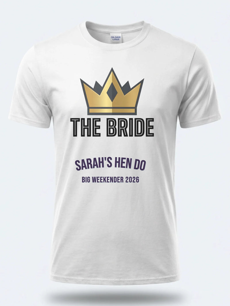 Personalised Weekender Unisex Tee – THE BRIDE