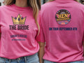 Personalised Weekender Unisex Tee — azalea tee, front and back view