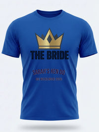 Personalised Weekender Unisex Tee — royal blue tee, front view