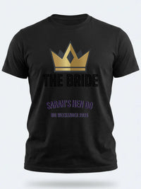 Personalised Weekender Unisex Tee — black tee, front view