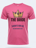 Personalised Weekender Unisex Tee — pink tee, front view