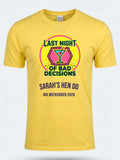 Personalised Weekender Unisex Tee — daisy yellow tee, front view