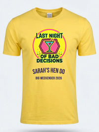 Personalised Weekender Unisex Tee — daisy yellow tee, front view