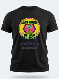 Personalised Weekender Unisex Tee — black tee, front view