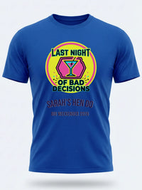 Personalised Weekender Unisex Tee — royal blue tee, front view