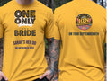 Personalised Weekender Unisex Tee — yellow tee, front and back view
