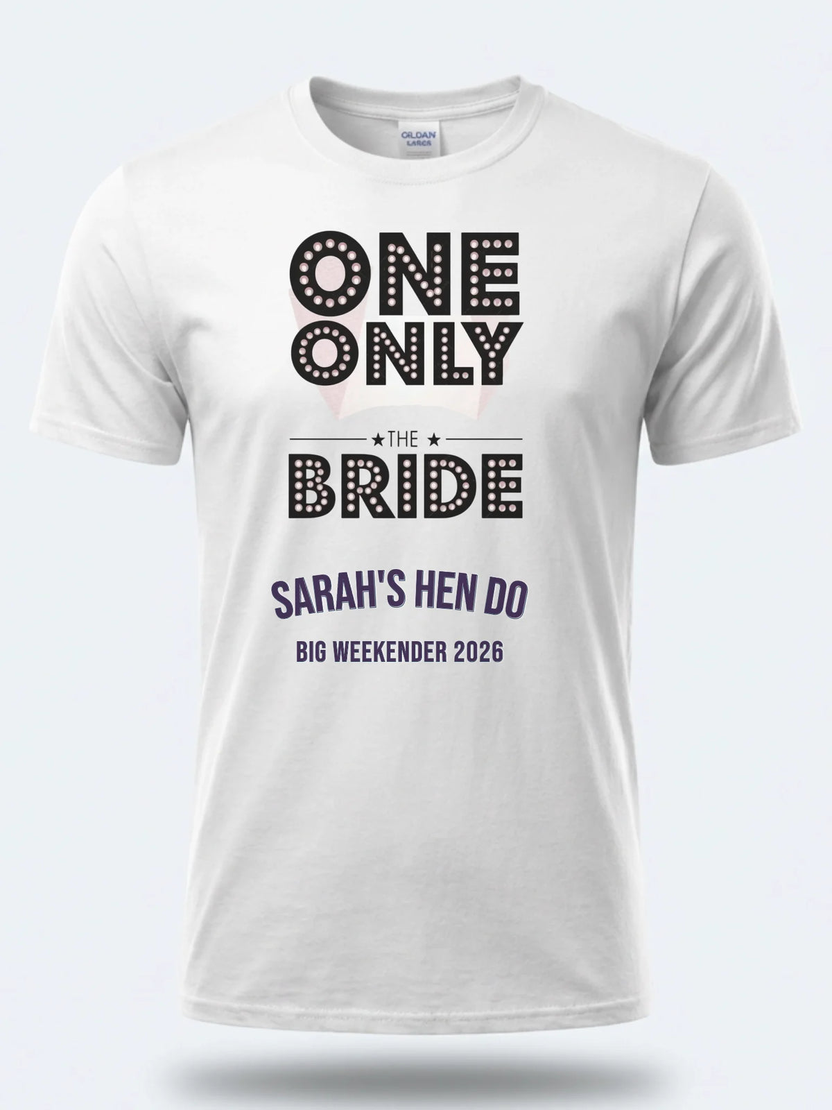 Personalised Weekender Unisex Tee — white tee, front view