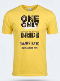 Personalised Weekender Unisex Tee — daisy yellow tee, front view