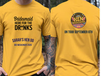 Personalised Weekender Unisex Tee — yellow tee, front and back view