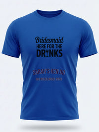 Personalised Weekender Unisex Tee — royal blue tee, front view