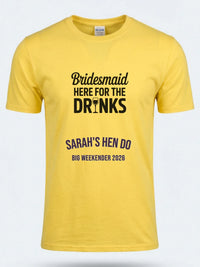 Personalised Weekender Unisex Tee — daisy yellow tee, front view