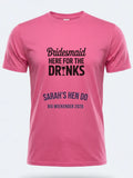 Personalised Weekender Unisex Tee — pink tee, front view