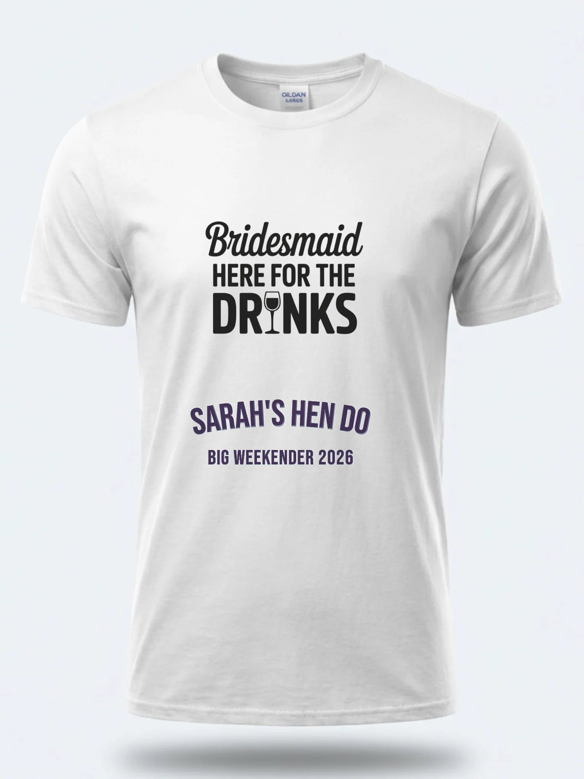 Personalised Weekender Unisex Tee — white tee, front view