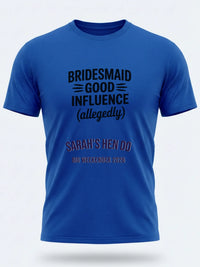 Personalised Weekender Unisex Tee — royal blue tee, front view