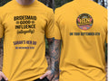 Personalised Weekender Unisex Tee — yellow tee, front and back view