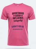 Personalised Weekender Unisex Tee — pink tee, front view