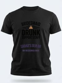 Personalised Weekender Unisex Tee — black tee, front view