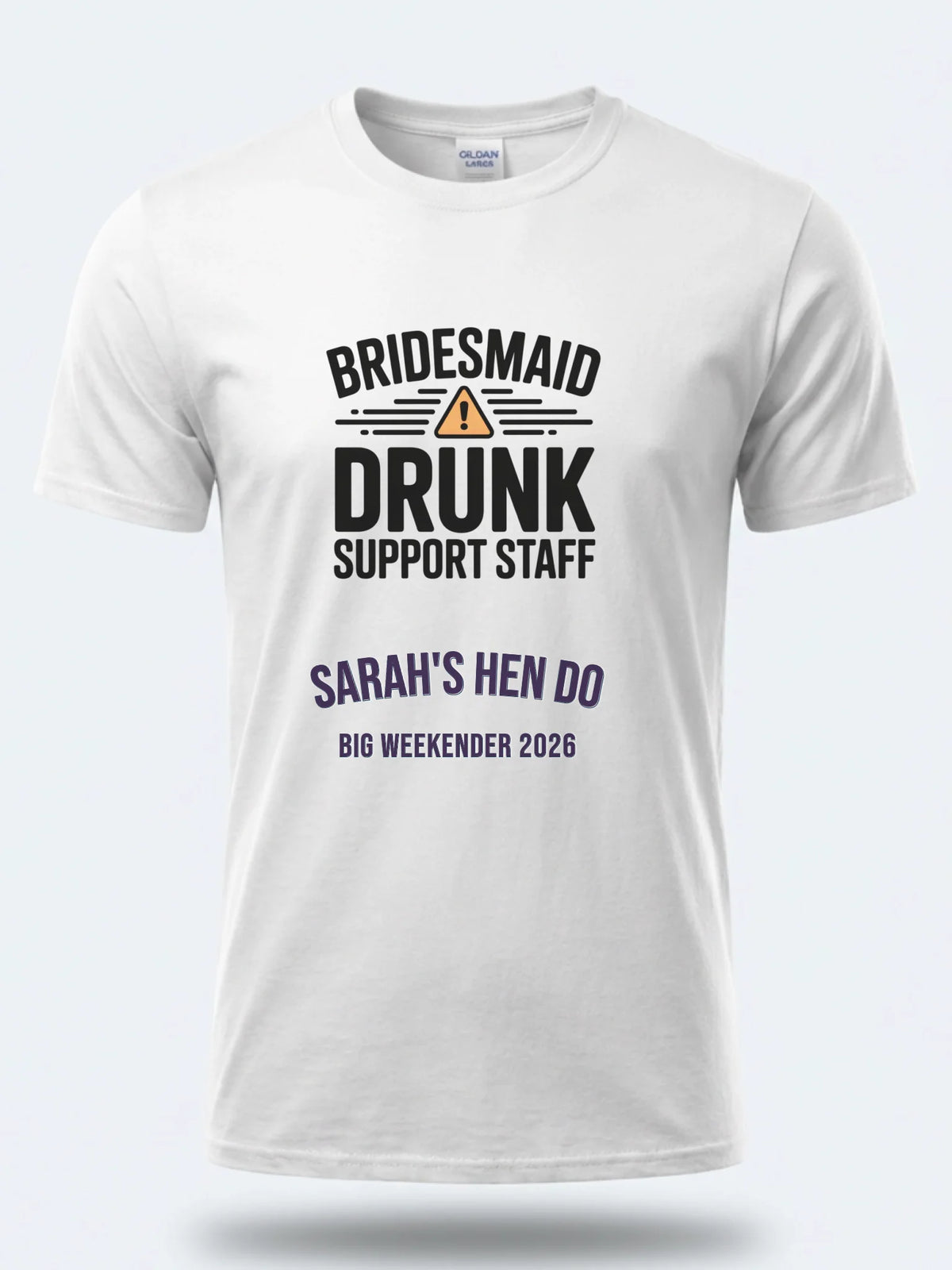 Personalised Weekender Unisex Tee — white tee, front view