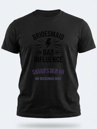Personalised Weekender Unisex Tee — black tee, front view