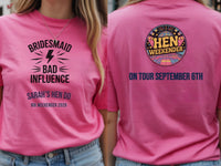 Personalised Weekender Unisex Tee — azalea tee, front and back view