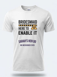 Personalised Weekender Unisex Tee — white tee, front view