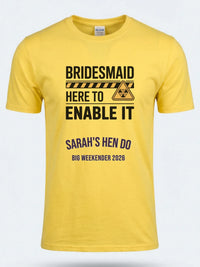 Personalised Weekender Unisex Tee — daisy yellow tee, front view