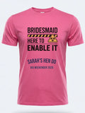 Personalised Weekender Unisex Tee — pink tee, front view