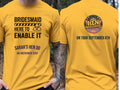 Personalised Weekender Unisex Tee — yellow tee, front and back view