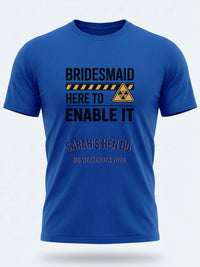 Personalised Weekender Unisex Tee — royal blue tee, front view