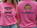 Personalised Weekender Unisex Tee — azalea tee, front and back view