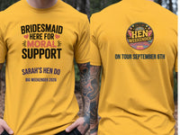Personalised Weekender Unisex Tee — yellow tee, front and back view