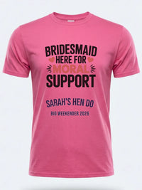 Personalised Weekender Unisex Tee — pink tee, front view