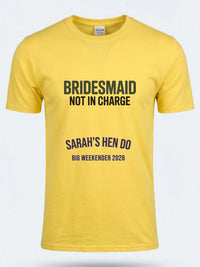 Personalised Weekender Unisex Tee — daisy yellow tee, front view