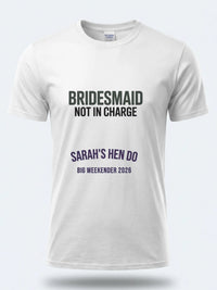 Personalised Weekender Unisex Tee — white tee, front view