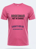Personalised Weekender Unisex Tee — pink tee, front view