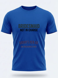 Personalised Weekender Unisex Tee — royal blue tee, front view