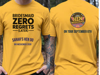 Personalised Weekender Unisex Tee — yellow tee, front and back view
